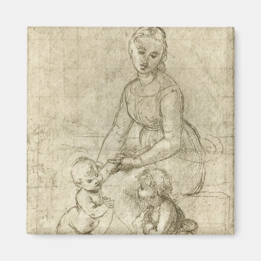Aimant Madonna, Christ, Saint Jean Baptiste par Rapahel (Devant)