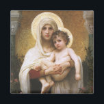Aimant Madonna des Roses par Bouguereau<br><div class="desc">Madonna des Roses (1903) de Bouguereau est une vintage peinture de portraits religieux et réalistes de beaux-arts victoriens. Un portrait religieux de la Vierge et de l'Enfant avec Marie-Madeleine tenant le bébé Jésus-Christ avec des halos d'or et entouré de roses. À propos de l'artiste : William-Adolphe Bouguereau (1825-1905) était un...</div>