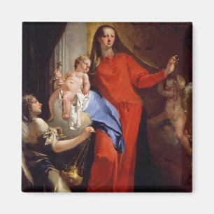 Aimant Madonna du chapelet (huile sur la toile)