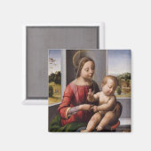 Aimant Madonna & Enfant avec Jean Baptiste (Recto/Verso)
