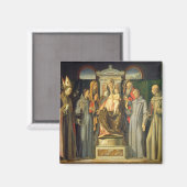 Aimant Madonna Enthroned, 1480 (huile sur panneau) (Recto/Verso)