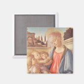 Aimant Madonna et deux anges de Botticelli (Recto/Verso)