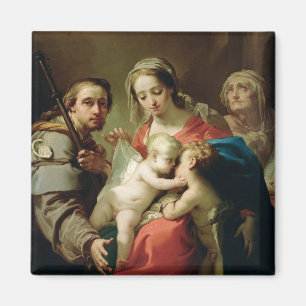 Aimant Madonna et enfant avec des saints John, Anna et