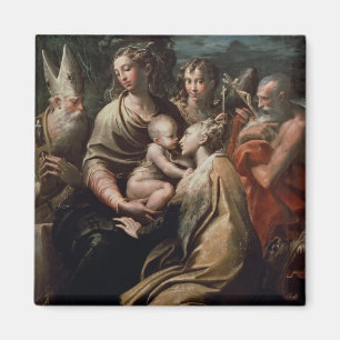 Aimant Madonna et enfant avec les saints, c.1529 (huile
