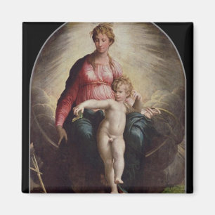 Aimant Madonna et enfant avec St John et St Jerome, 15