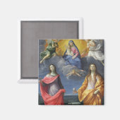 Aimant Madonna et Enfant avec St Lucy et Mary Magdalene (Recto/Verso)