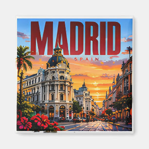 Aimant 🌞 Madrid Skyline Moderne de Ville Style 🌞