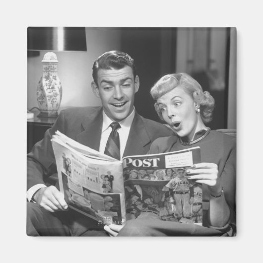Aimant Magazine Couple Reading (Devant)