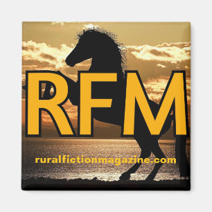 Aimant Magazine de fiction rurale Logo cheval et coucher 