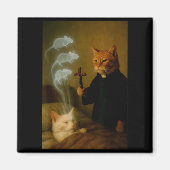 Aimant Mage Cat Meme Cat Exorcism Mouse Funny Fantasy Hum (Devant)