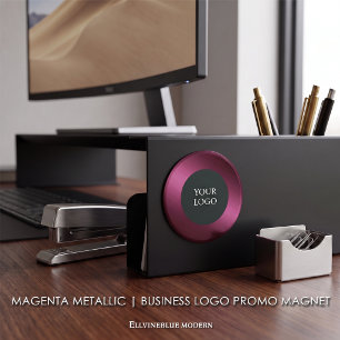 Aimant Magenta Métallisé Logo Entreprise Promo
