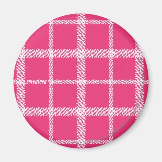 Aimant Magenta Plaid (Devant)