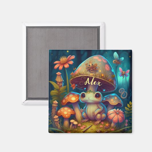 Aimant Magic cute frog mushroom Keychain  (Recto/Verso)