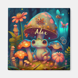 Aimant Magic cute frog mushroom Keychain