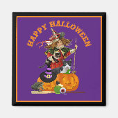 Aimant Magical Halloween with Witch Cats Purple Holiday (Devant)