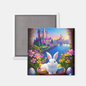 Aimant Magical landscape with rabbit and magical castles  (Recto/Verso)