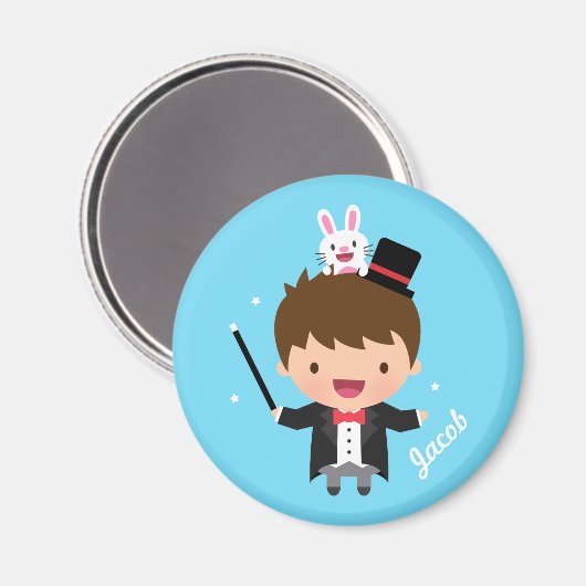 Aimant Magicien Boy Magic Bunny Trick Personnalisé (Recto/Verso)