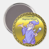 Aimant Magicien magicien or sorcière violet sorcière (Recto/Verso)