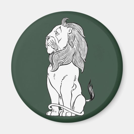 Aimant Magicien vintage de Oz, Brave Lion peureux (Devant)
