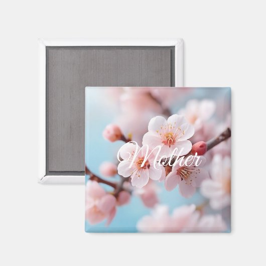 Aimant Magie de Fleur de Cerisier Rose (Recto/Verso)