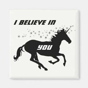 Aimant Magique Cute Unicorn Inspiration noir et blanc