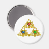 AIMANT MAGIQUE ELFIC TALISMAN /GOLD TRIANGLE AVEC GEMSTON (Recto/Verso)