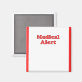 Aimant Magnat d'alerte Médicale (Recto/Verso)