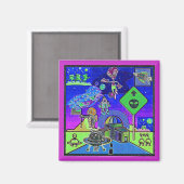 Aimant Magnat d'art spatial (Recto/Verso)
