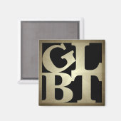 Aimant Magnat de Carré de pop noir GLBT (Recto/Verso)