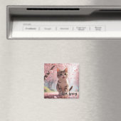 Aimant Magnat de chat au printemps (In Situ (Lave-vaisselle))