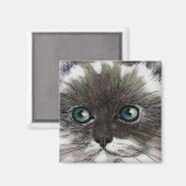 Aimant Magnat de chat bleu (Recto/Verso)