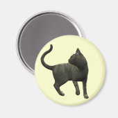 Aimant Magnat de chat noir malicieux (Recto/Verso)