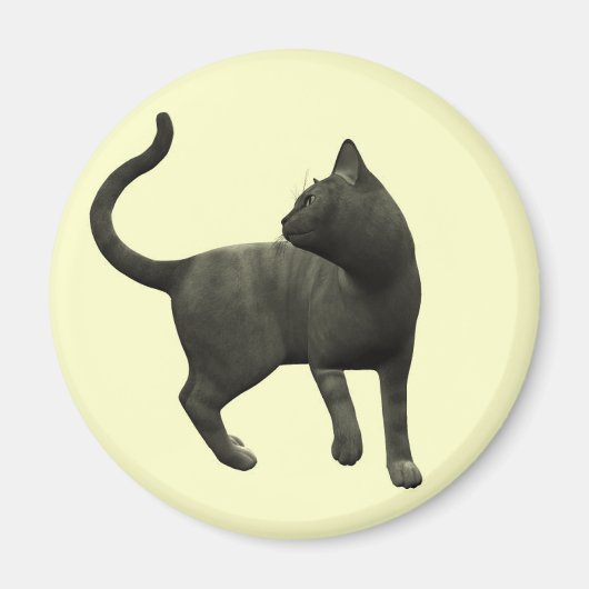 Aimant Magnat de chat noir malicieux (Devant)