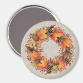 Aimant Magnat de couronne d'automne (Recto/Verso)