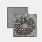 Aimant Magnat de couronne de Noël (Recto/Verso)