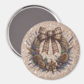 Aimant Magnat de couronne de pin (Recto/Verso)