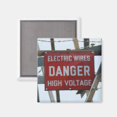 Aimant Magnat de danger de haute tension (Recto/Verso)