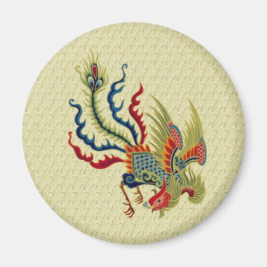 Aimant Magnat de design de coq d'art chinois (Devant)