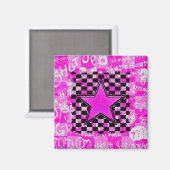 Aimant Magnat de graffiti rose (Recto/Verso)