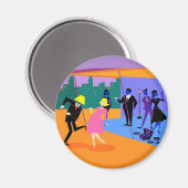 Aimant Magnat de la fête du toit urbain (Recto/Verso)