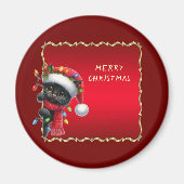 Aimant Magnat de Noël Black Cat (Devant)