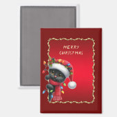 Aimant Magnat de Noël Black Cat (Recto/Verso)