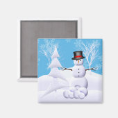 Aimant Magnat de Noël Snowman (Recto/Verso)