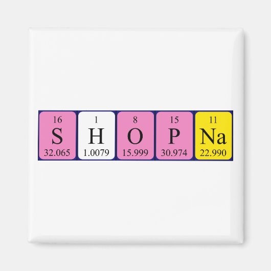 Aimant Magnat de nom de table périodique (Devant)