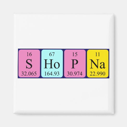 Aimant Magnat de nom de table périodique (Devant)
