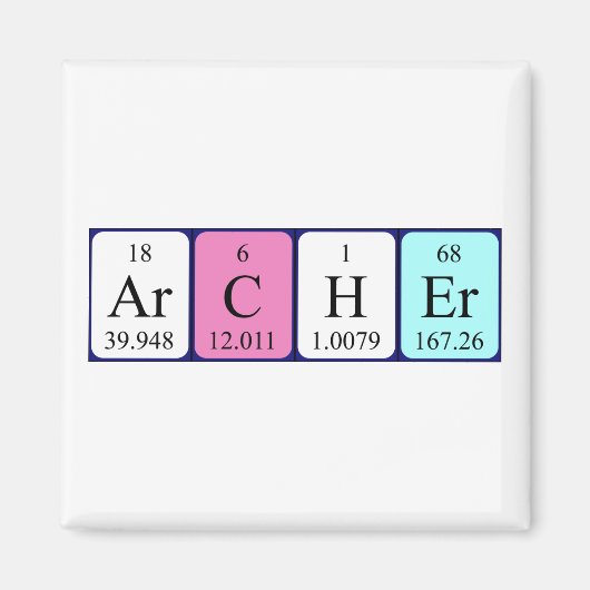 Aimant Magnat de nom de table périodique Archer (Devant)