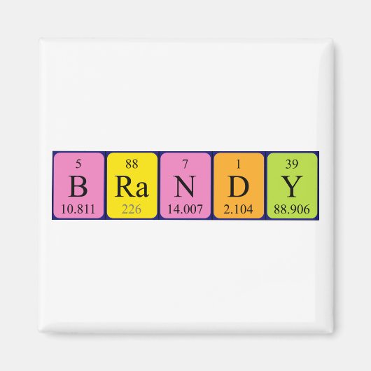 Aimant Magnat de nom de table périodique Brandy (Devant)