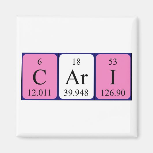 Aimant Magnat de nom de table périodique Cari (Devant)