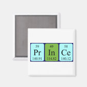 Aimant Magnat de nom de table périodique Prince (Recto/Verso)