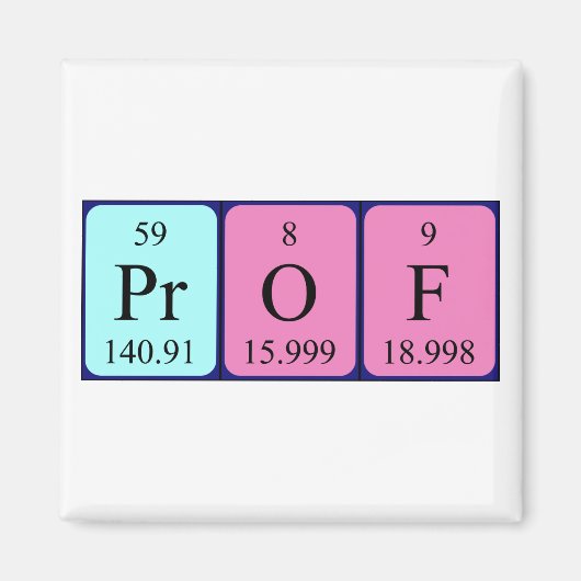 Aimant Magnat de nom de table périodique Prof (Devant)